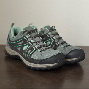 Salomon Ellipse CS WP Trekking Hiking Shoes Womens US 6.5 Sneakers Gray Green